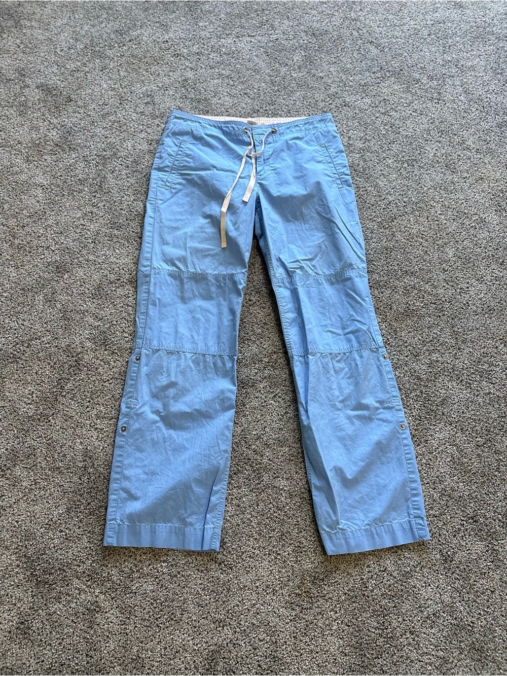 Vintage 90s GAP Light Blue Cargo Pants with Drawstring Waist